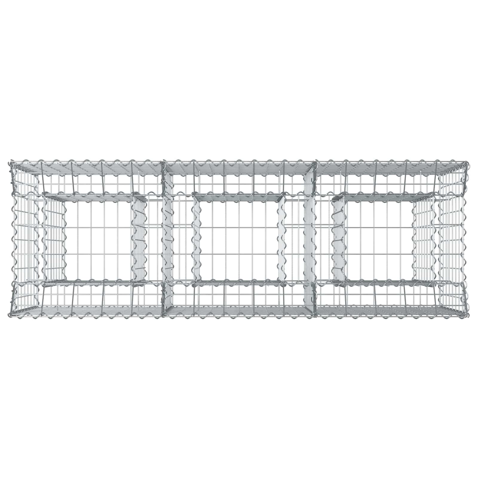 Gabion Verhoogd Bed Zilver 150 x 50 x 80 cm