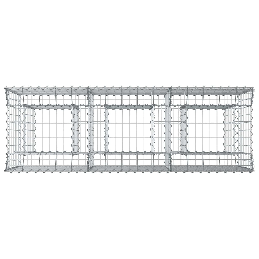 Gabion Verhoogd Bed Zilver 150 x 50 x 80 cm