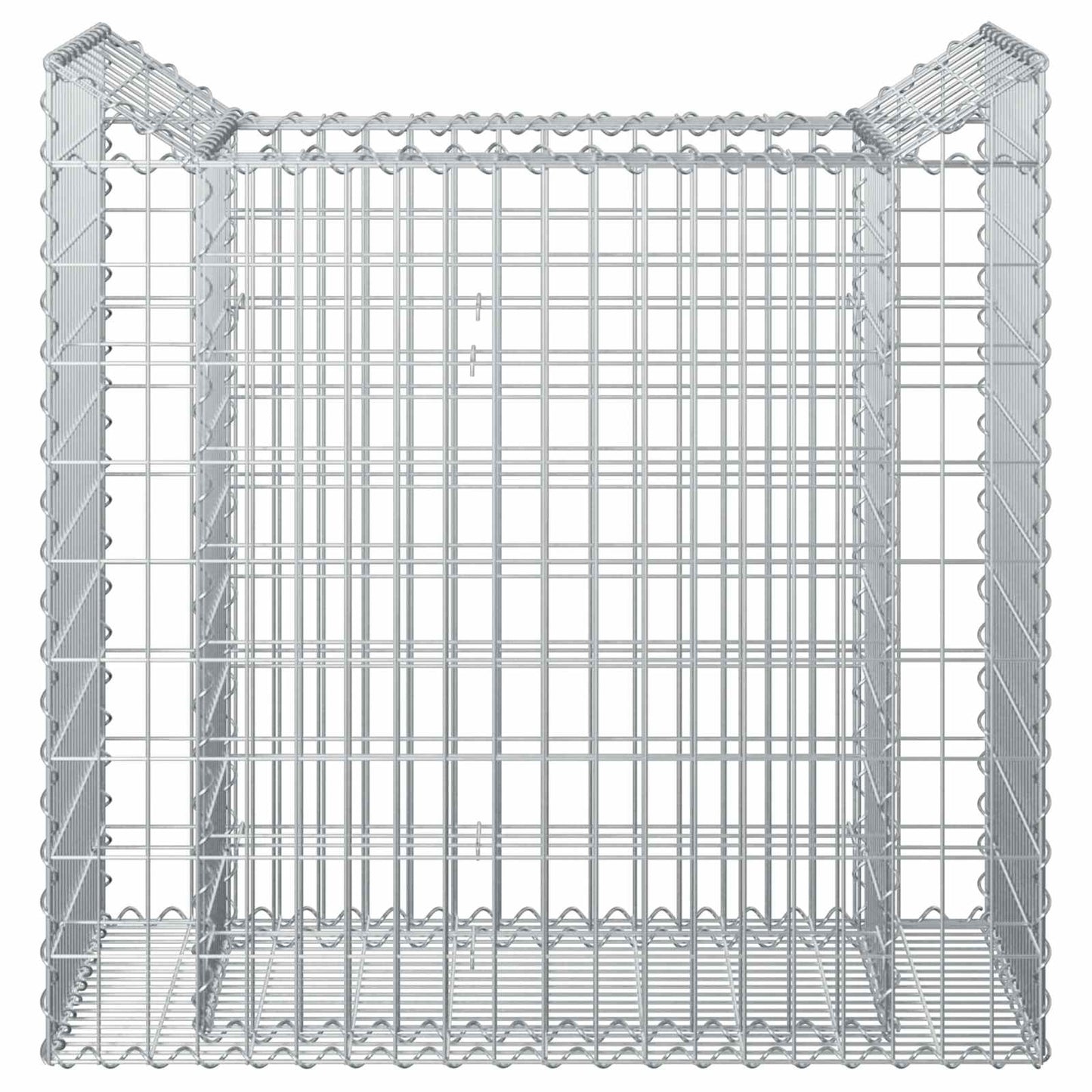 Gabion Verhoogd Bed Zilver 50 x 100 x 100 cm