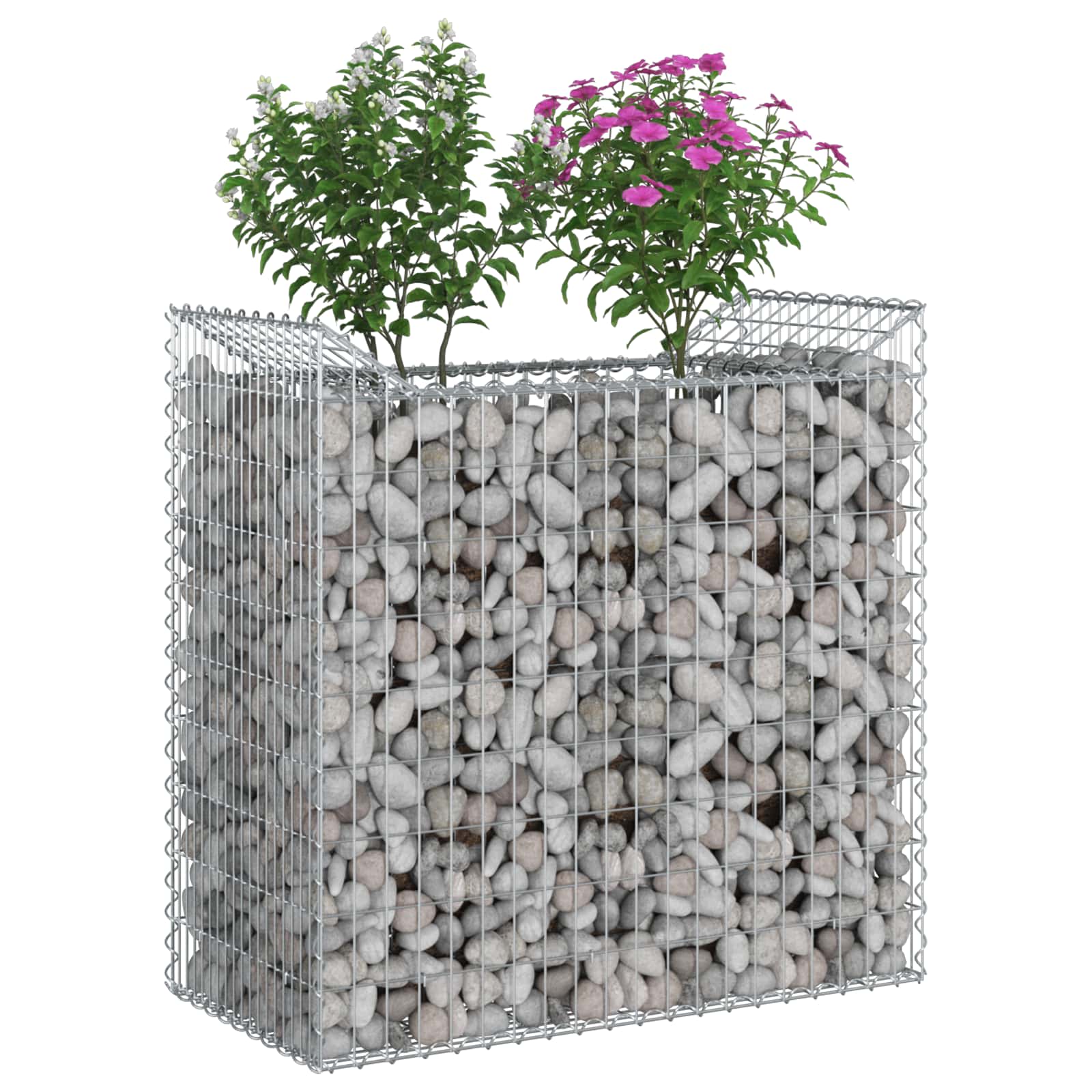 Gabion Verhoogd Bed Zilver 50 x 100 x 100 cm