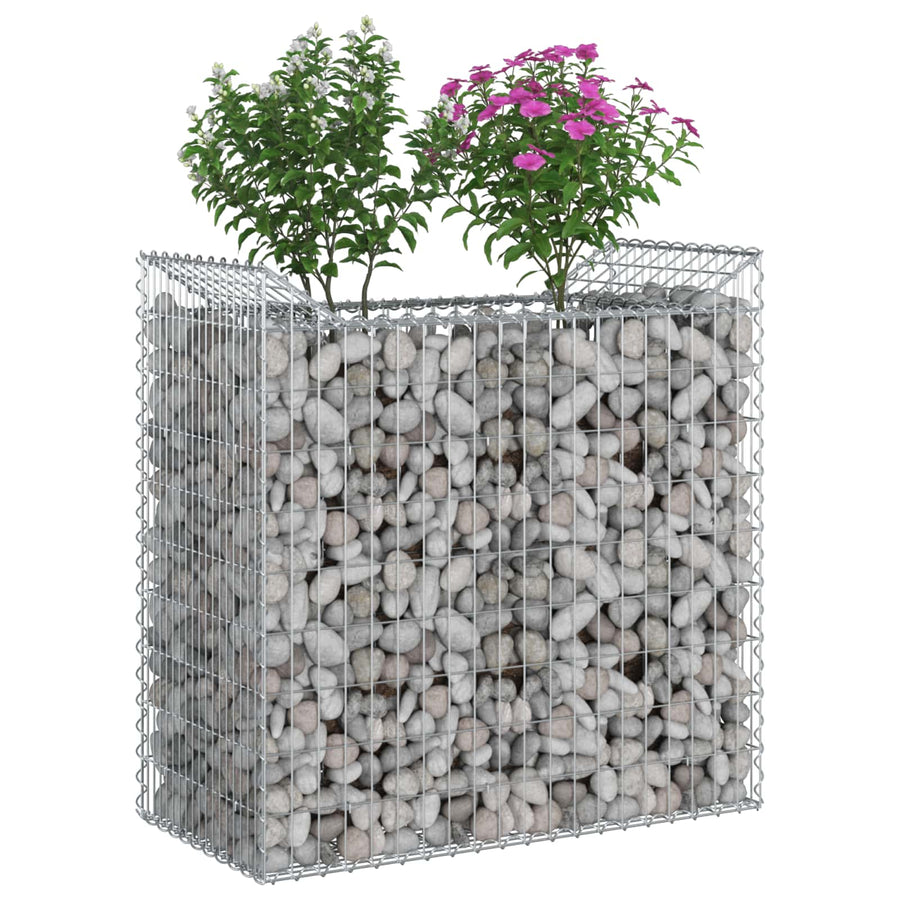 Gabion Verhoogd Bed Zilver 50 x 100 x 100 cm