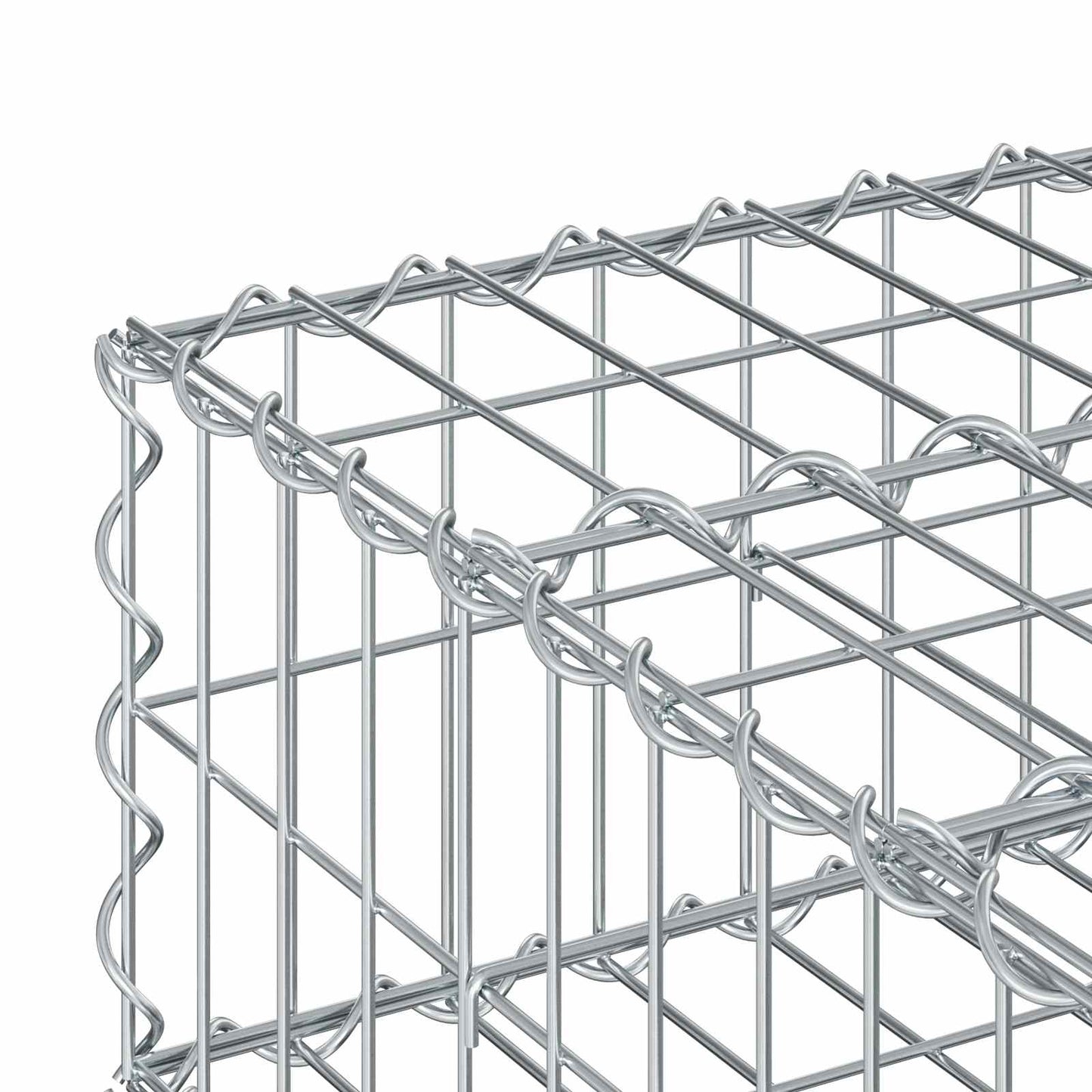 Gabion Verhoogd Bed Zilver 60 x 60 x 20 cm Gegalvaniseerd staal