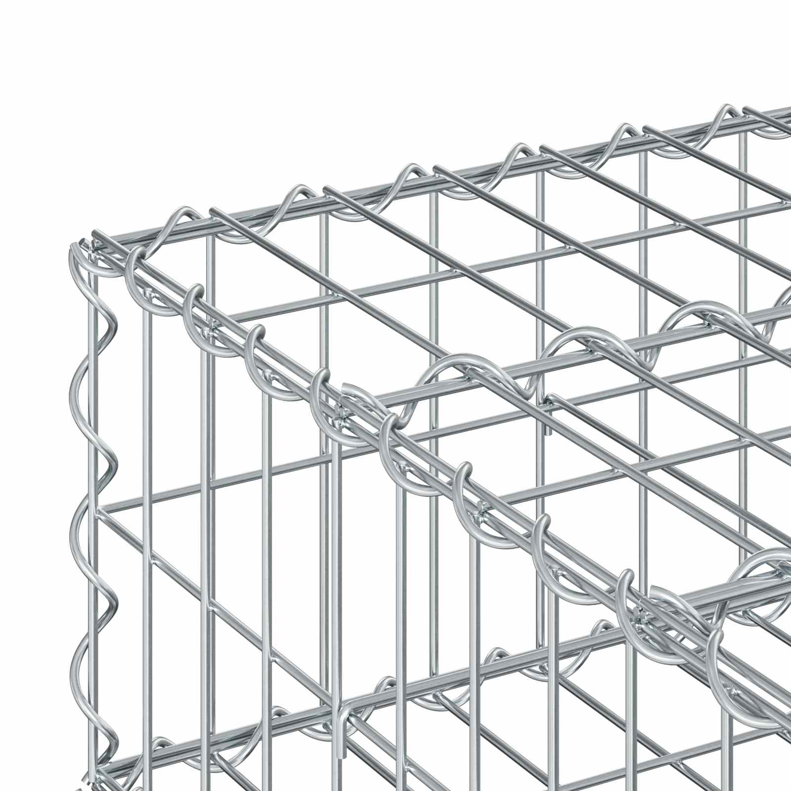 Gabion Verhoogd Bed Zilver 60 x 60 x 20 cm Gegalvaniseerd staal