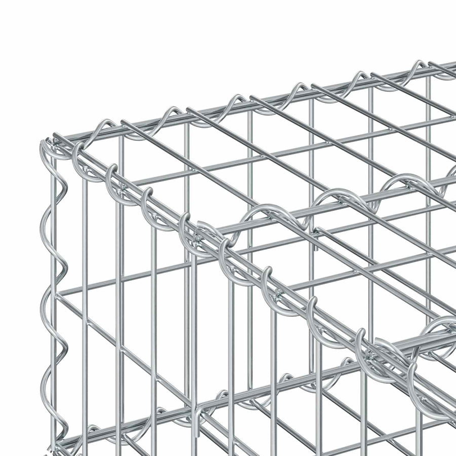 Gabion Verhoogd Bed Zilver 60 x 60 x 20 cm Gegalvaniseerd staal