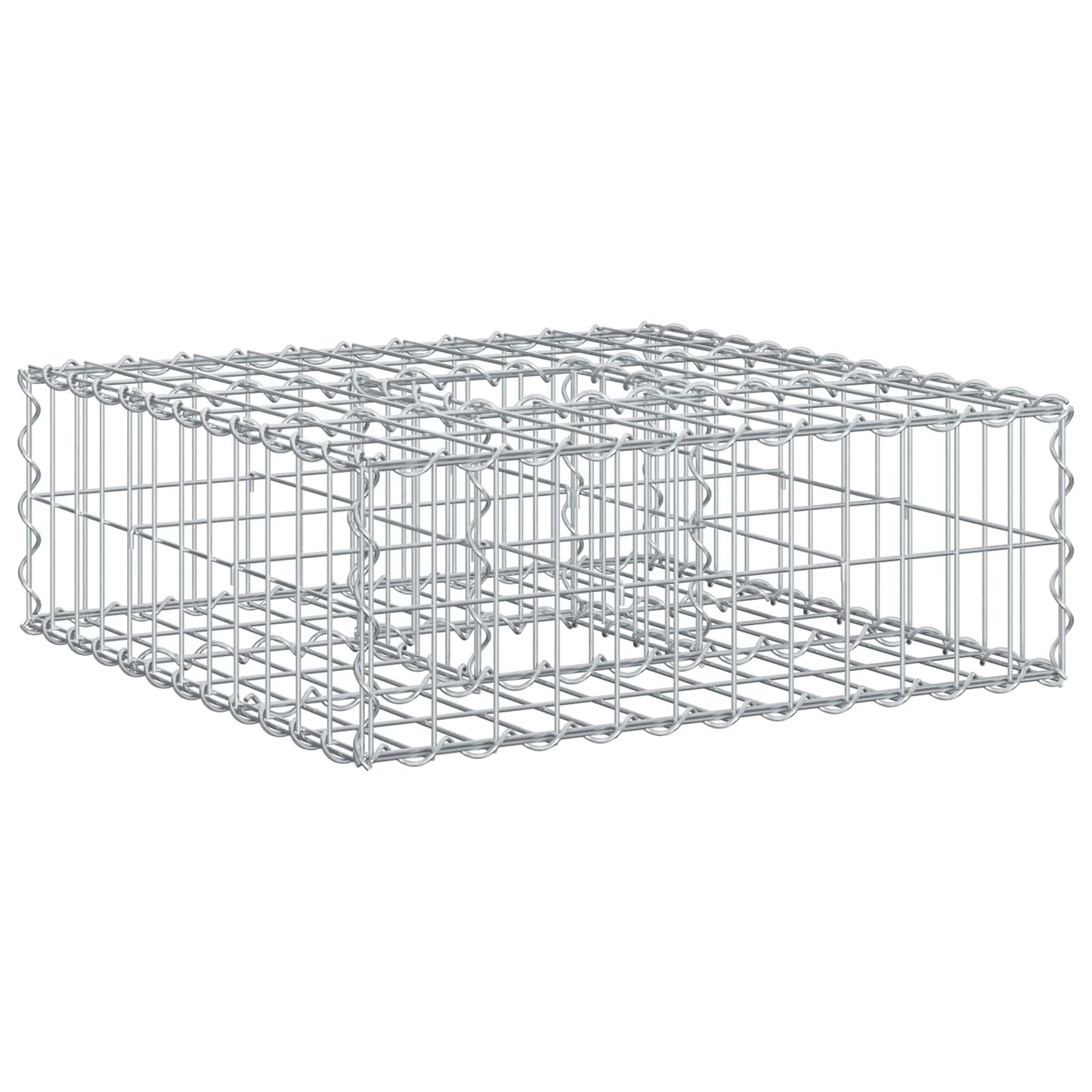 Gabion Verhoogd Bed Zilver 60 x 60 x 20 cm Gegalvaniseerd staal