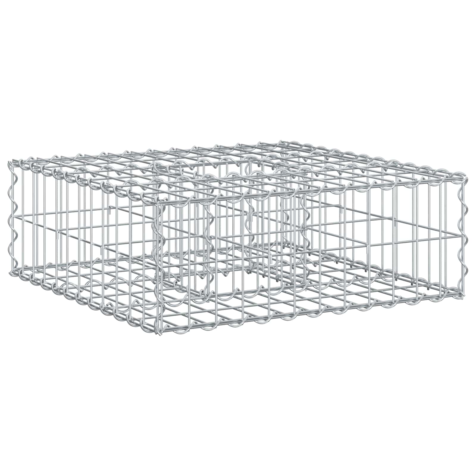 Gabion Verhoogd Bed Zilver 60 x 60 x 20 cm Gegalvaniseerd staal