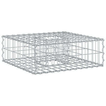 Gabion Verhoogd Bed Zilver 60 x 60 x 20 cm Gegalvaniseerd staal