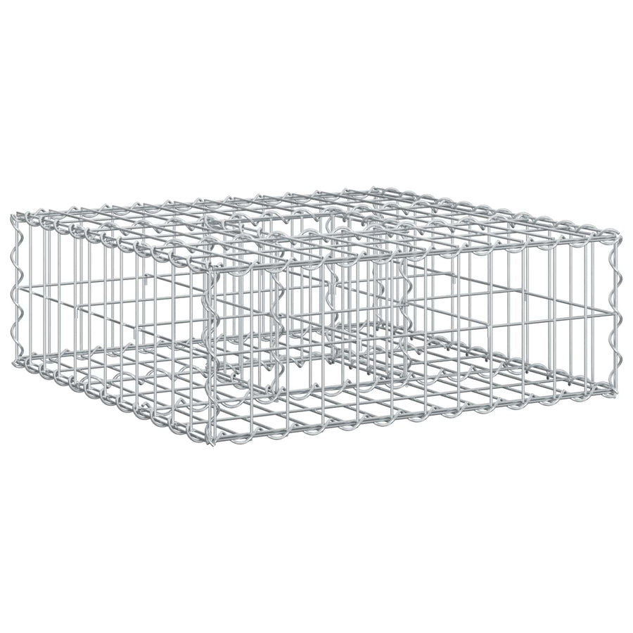 Gabion Verhoogd Bed Zilver 60 x 60 x 20 cm Gegalvaniseerd staal