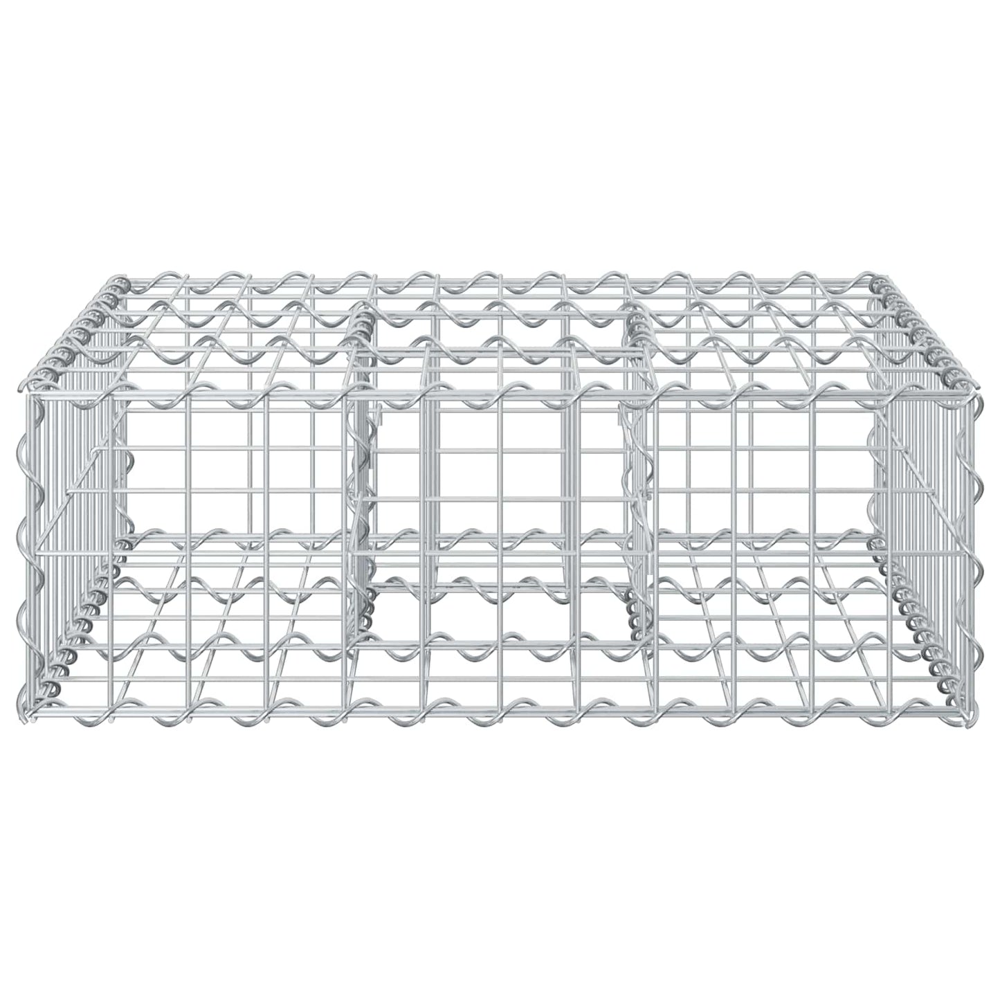 Gabion Verhoogd Bed Zilver 60 x 60 x 20 cm Gegalvaniseerd staal