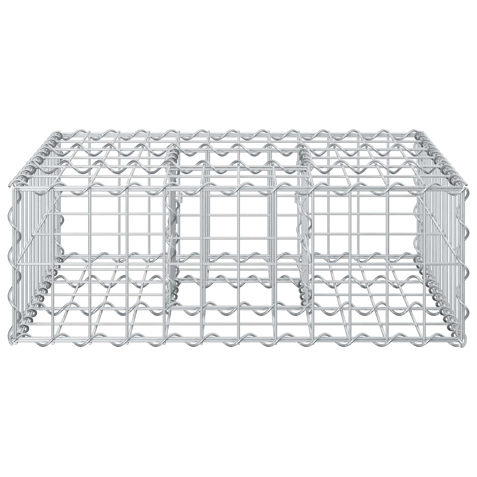Gabion Verhoogd Bed Zilver 60 x 60 x 20 cm Gegalvaniseerd staal