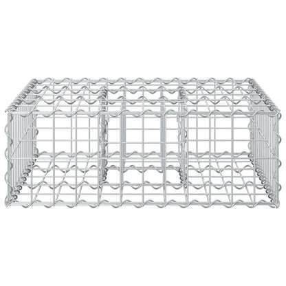 Gabion Verhoogd Bed Zilver 60 x 60 x 20 cm Gegalvaniseerd staal