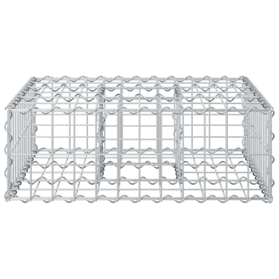 Gabion Verhoogd Bed Zilver 60 x 60 x 20 cm Gegalvaniseerd staal