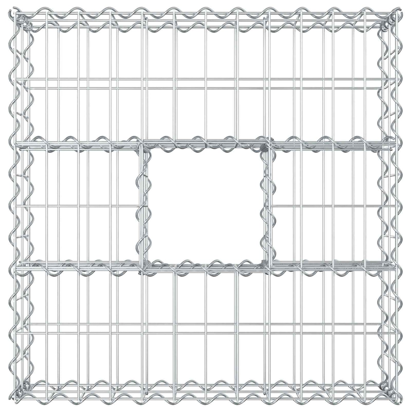 Gabion Verhoogd Bed Zilver 60 x 60 x 20 cm Gegalvaniseerd staal