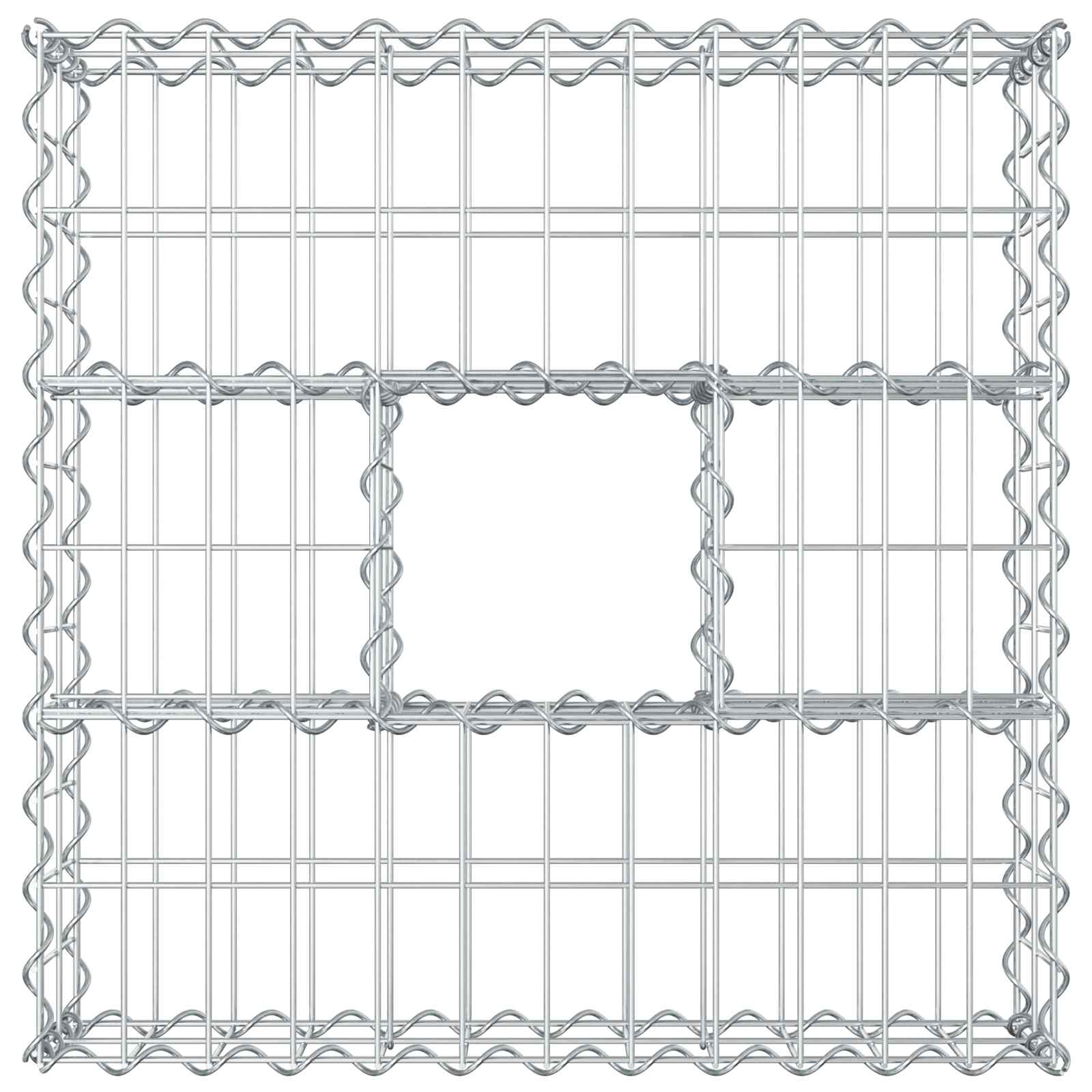 Gabion Verhoogd Bed Zilver 60 x 60 x 20 cm Gegalvaniseerd staal