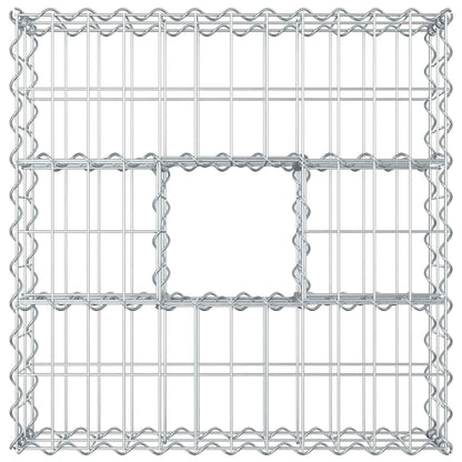 Gabion Verhoogd Bed Zilver 60 x 60 x 20 cm Gegalvaniseerd staal