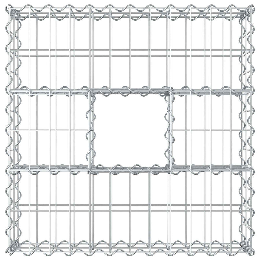 Gabion Verhoogd Bed Zilver 60 x 60 x 20 cm Gegalvaniseerd staal