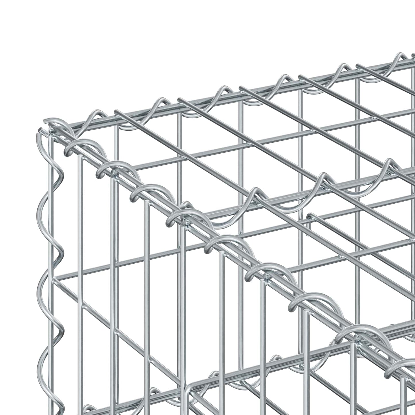 Gabion Verhoogd Bed Zilver 80 x 80 x 20 cm Gegalvaniseerd staal