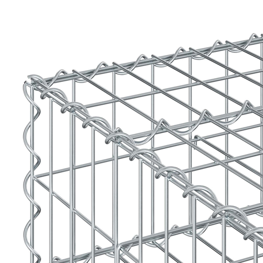 Gabion Verhoogd Bed Zilver 80 x 80 x 20 cm Gegalvaniseerd staal