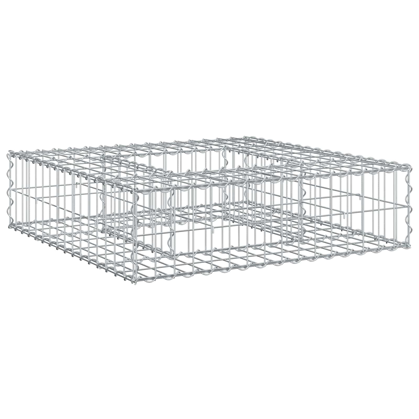 Gabion Verhoogd Bed Zilver 80 x 80 x 20 cm Gegalvaniseerd staal