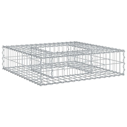 Gabion Verhoogd Bed Zilver 80 x 80 x 20 cm Gegalvaniseerd staal