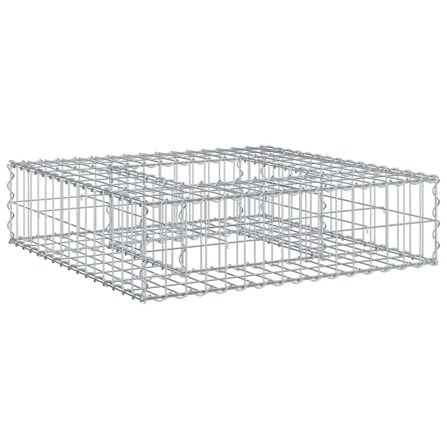 Gabion Verhoogd Bed Zilver 80 x 80 x 20 cm Gegalvaniseerd staal
