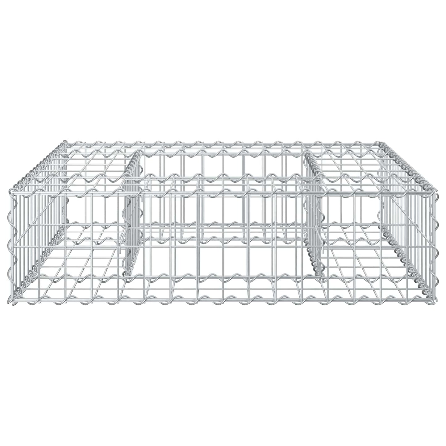Gabion Verhoogd Bed Zilver 80 x 80 x 20 cm Gegalvaniseerd staal