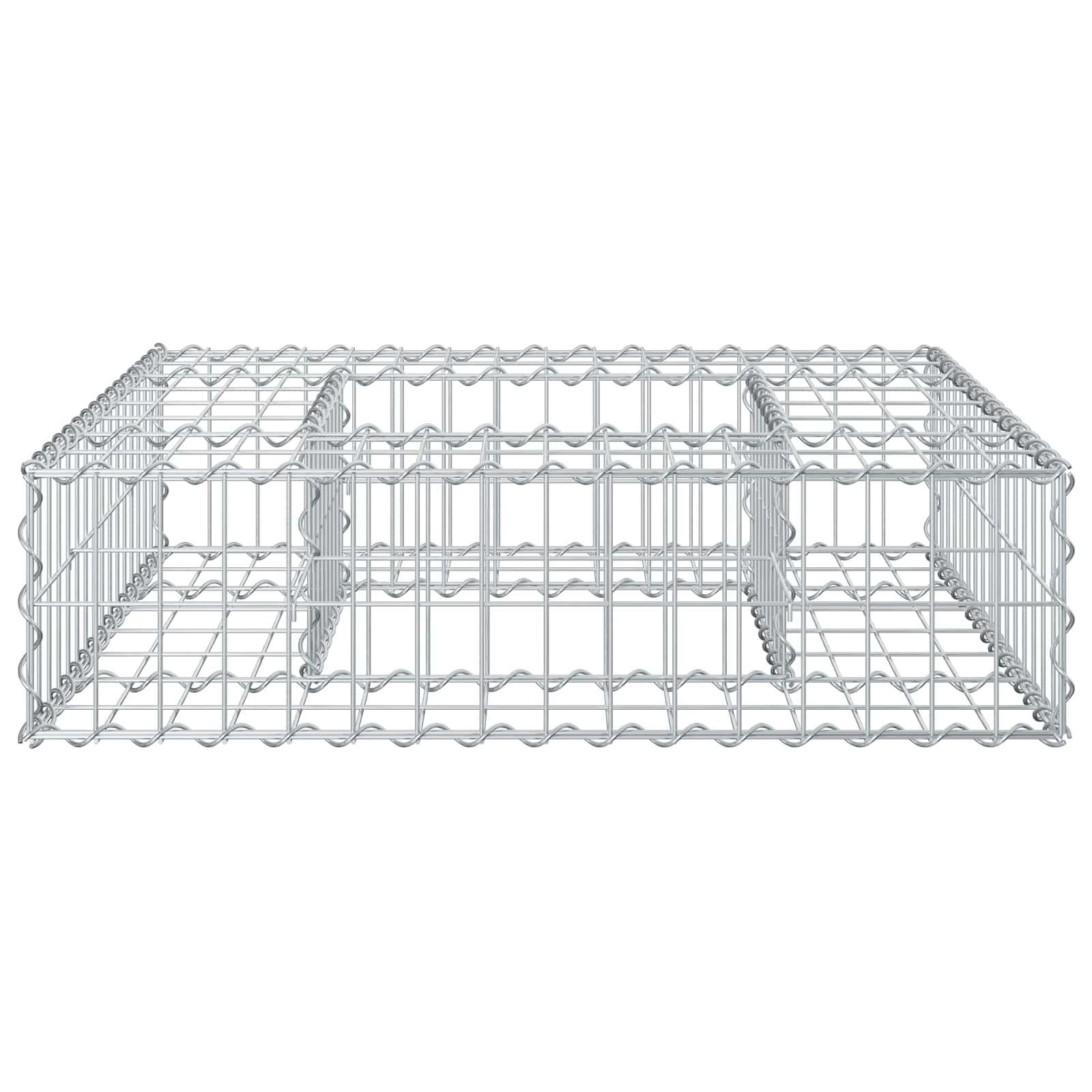 Gabion Verhoogd Bed Zilver 80 x 80 x 20 cm Gegalvaniseerd staal