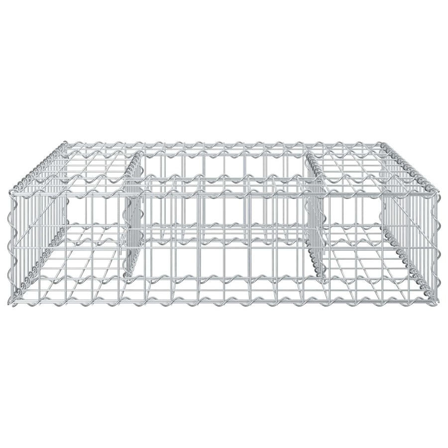 Gabion Verhoogd Bed Zilver 80 x 80 x 20 cm Gegalvaniseerd staal