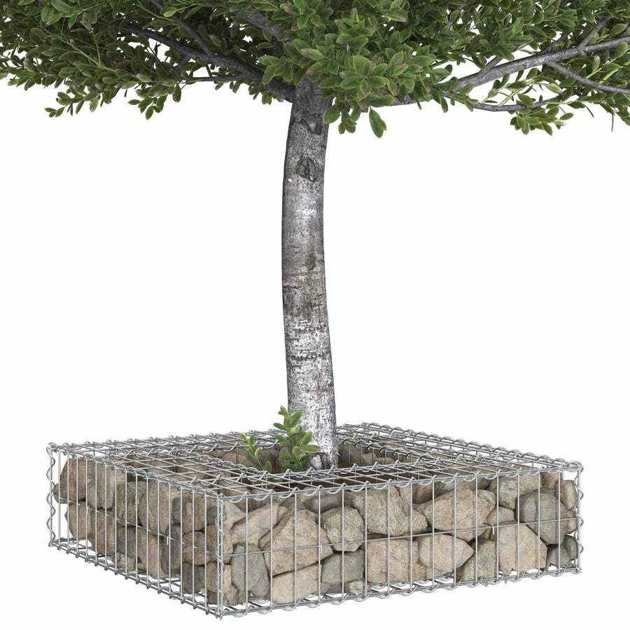 Gabion Verhoogd Bed Zilver 80 x 80 x 20 cm Gegalvaniseerd staal