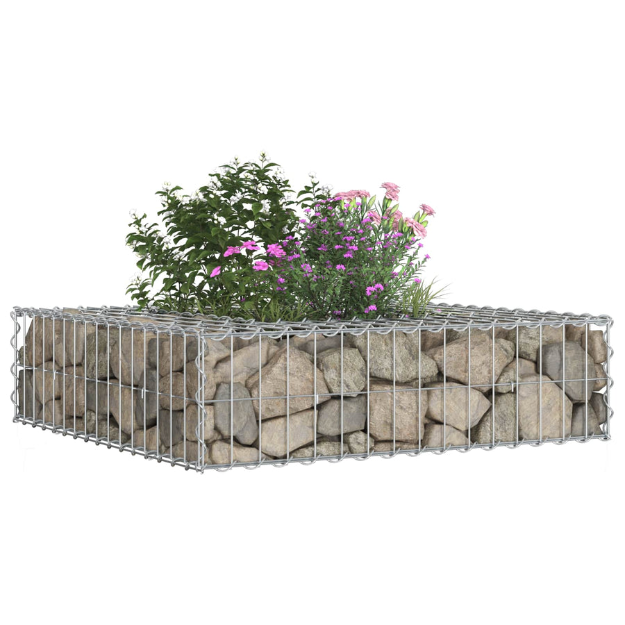 Gabion Verhoogd Bed Zilver 80 x 80 x 20 cm Gegalvaniseerd staal