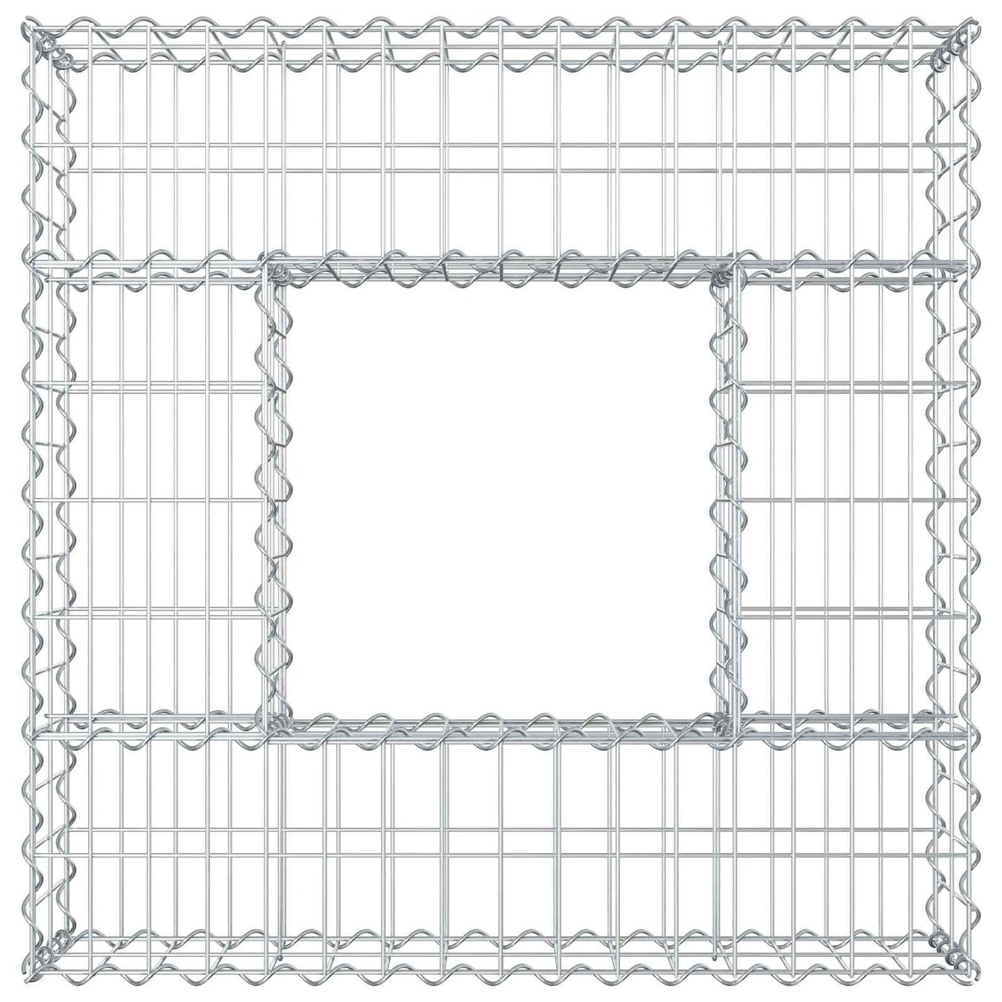 Gabion Verhoogd Bed Zilver 80 x 80 x 20 cm Gegalvaniseerd staal