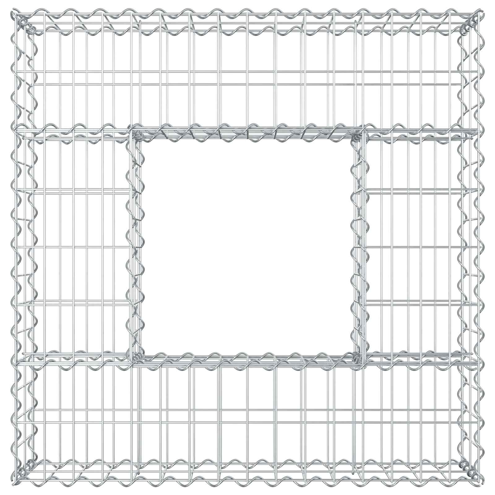 Gabion Verhoogd Bed Zilver 80 x 80 x 20 cm Gegalvaniseerd staal