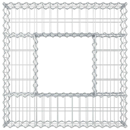 Gabion Verhoogd Bed Zilver 80 x 80 x 20 cm Gegalvaniseerd staal