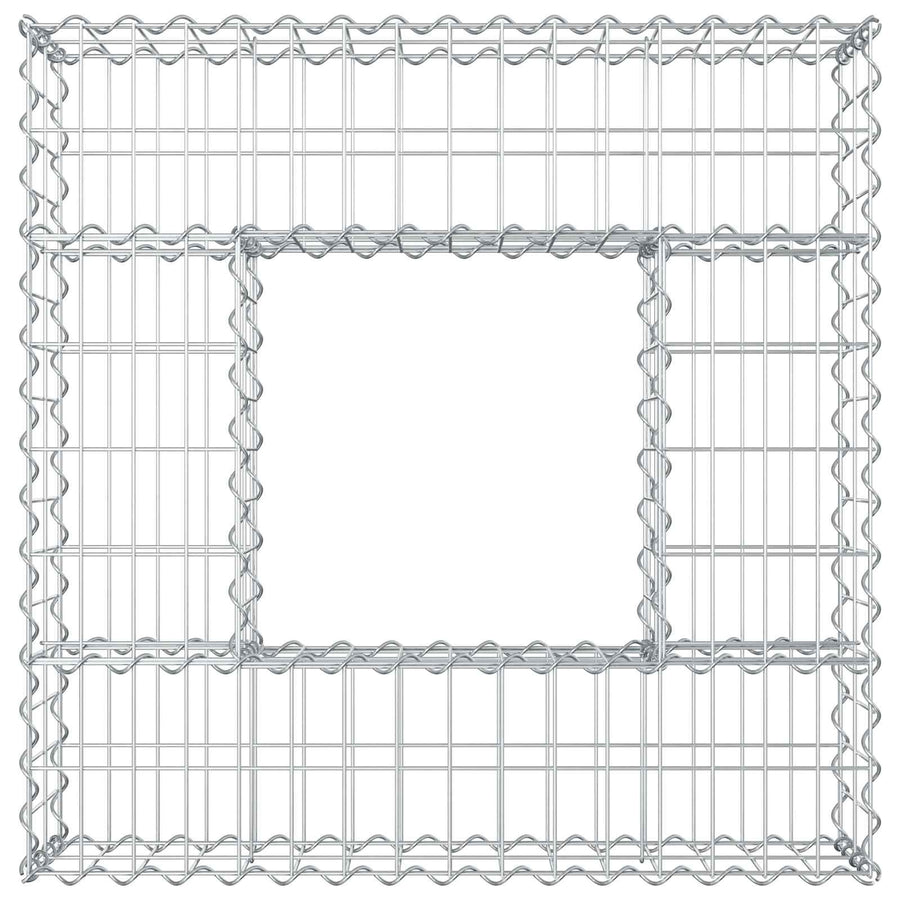 Gabion Verhoogd Bed Zilver 80 x 80 x 20 cm Gegalvaniseerd staal