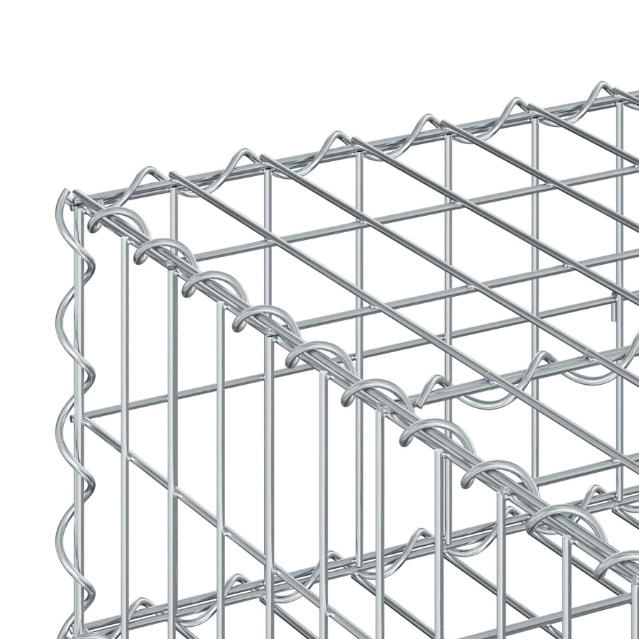 Gabion Verhoogd Bed Zilver 100 x 100 x 20 cm