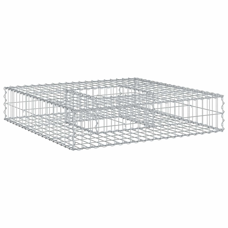 Gabion Verhoogd Bed Zilver 100 x 100 x 20 cm