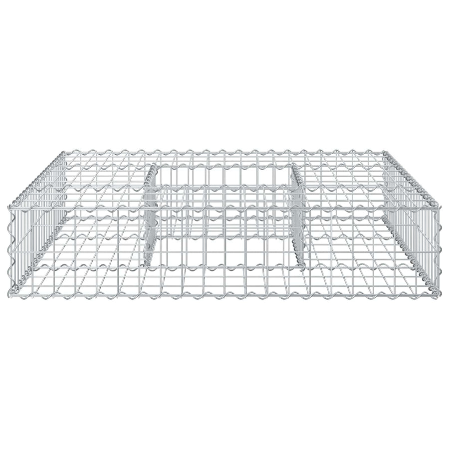 Gabion Verhoogd Bed Zilver 100 x 100 x 20 cm