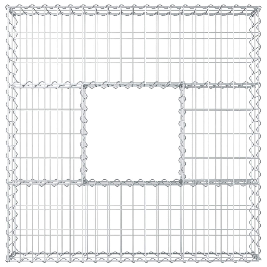 Gabion Verhoogd Bed Zilver 100 x 100 x 20 cm