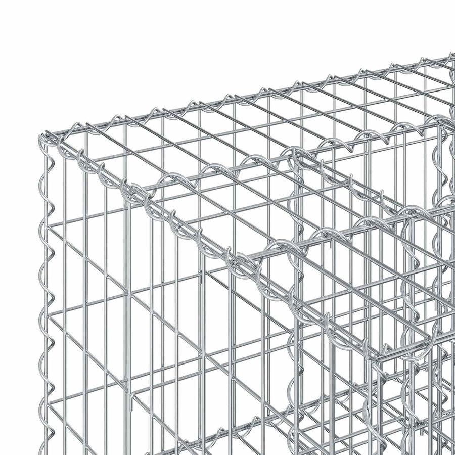 Gabion Verhoogd Bed Zilver 60 x 60 x 40 cm Gegalvaniseerd staal