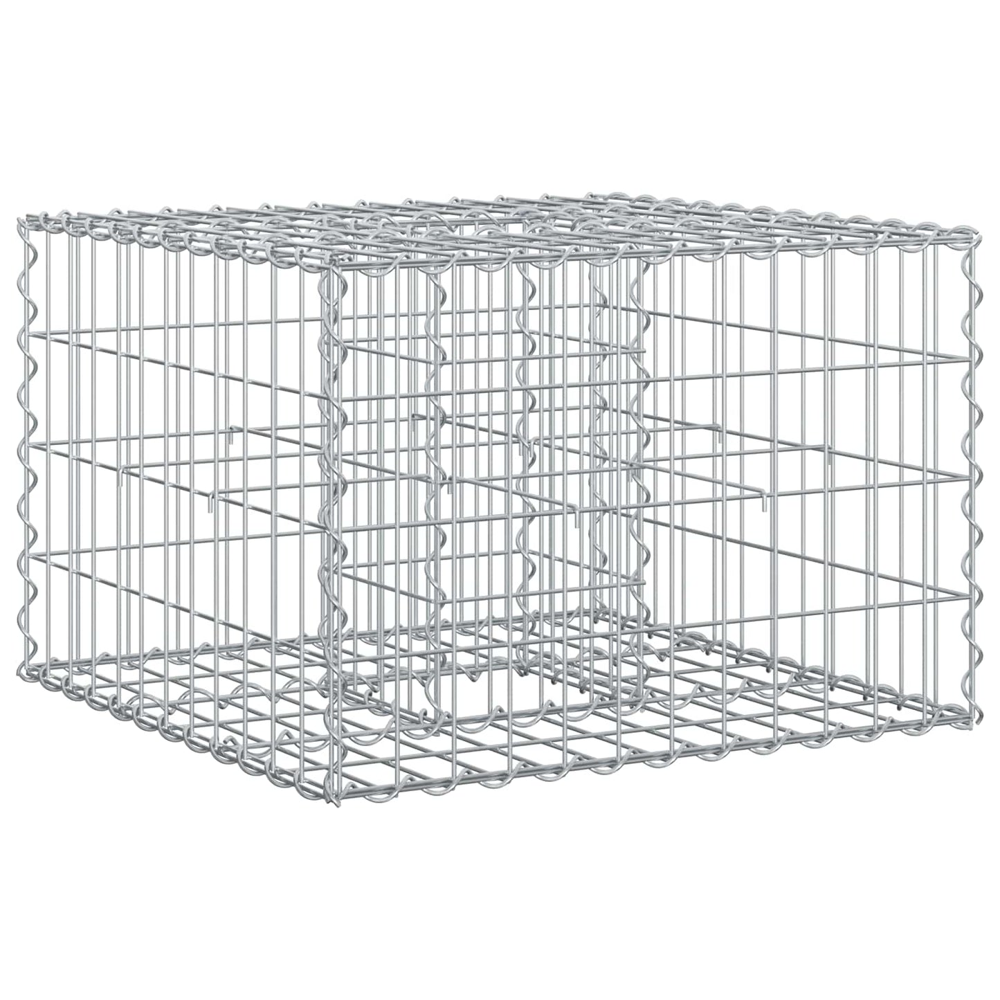 Gabion Verhoogd Bed Zilver 60 x 60 x 40 cm Gegalvaniseerd staal
