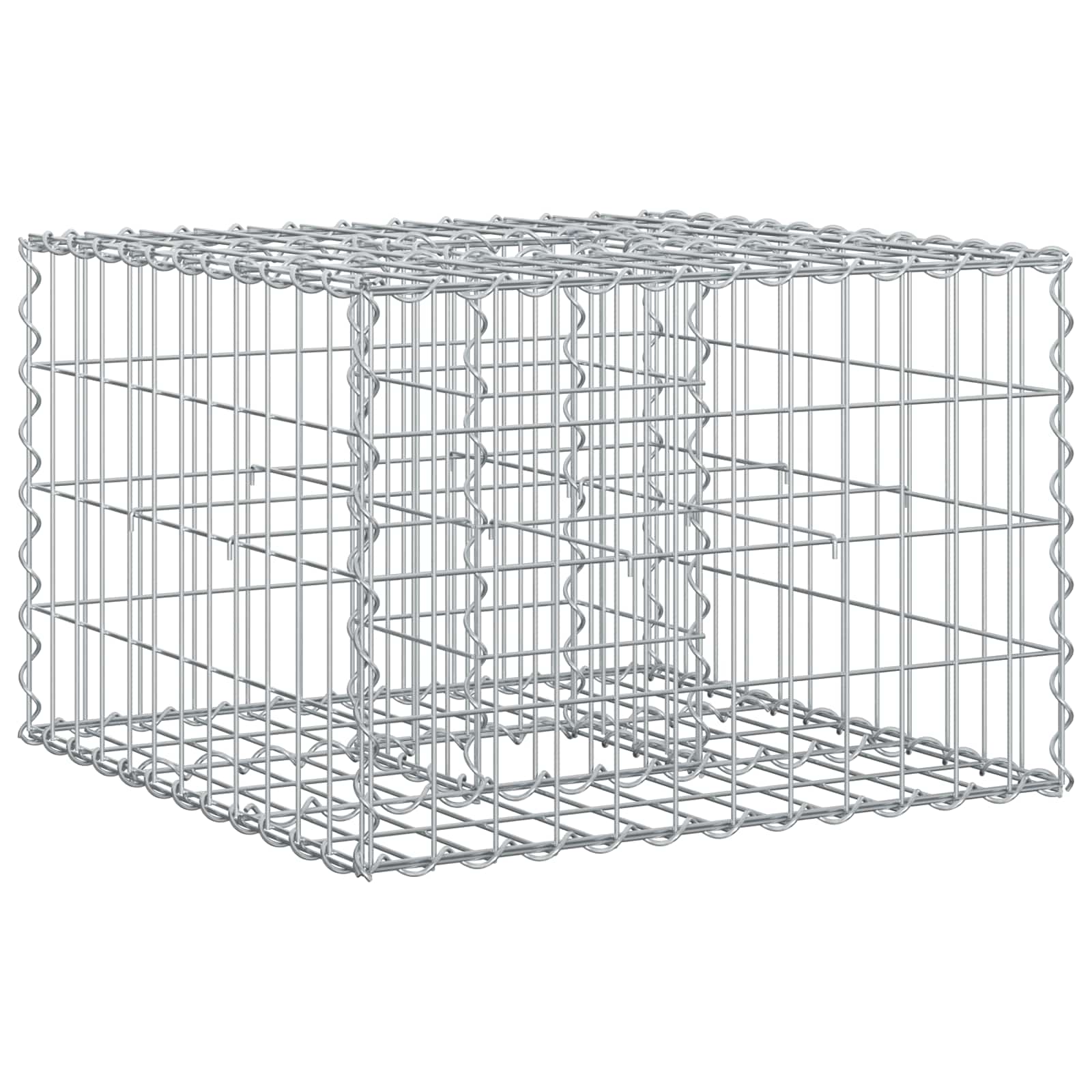 Gabion Verhoogd Bed Zilver 60 x 60 x 40 cm Gegalvaniseerd staal