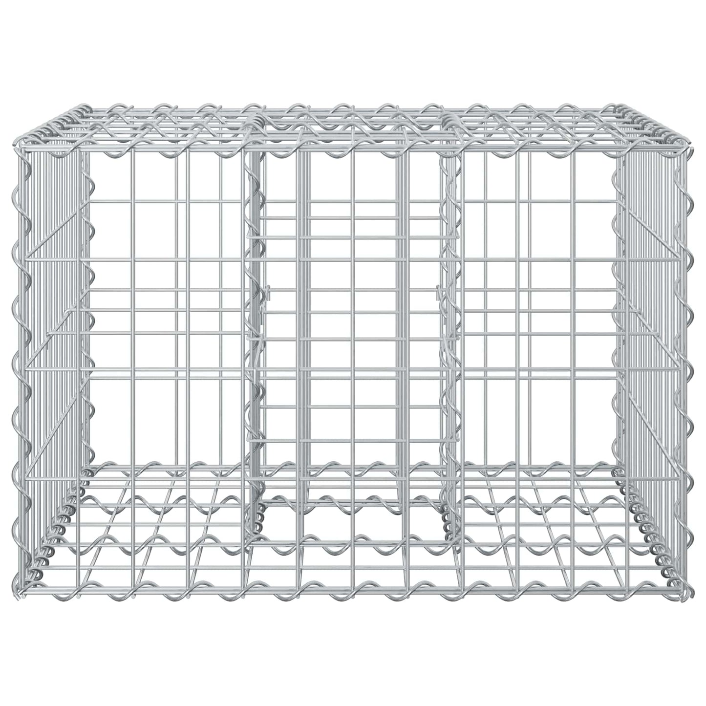 Gabion Verhoogd Bed Zilver 60 x 60 x 40 cm Gegalvaniseerd staal