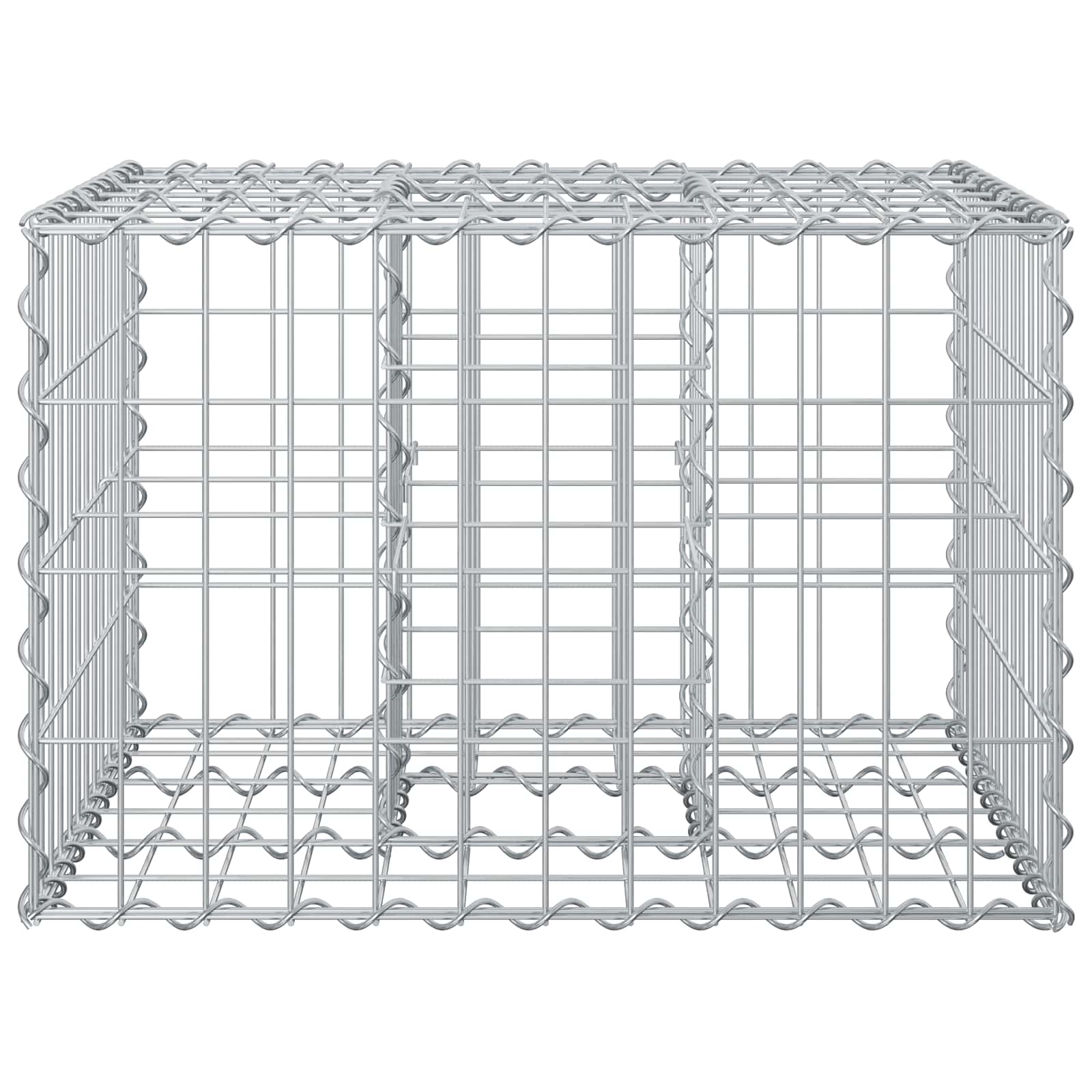 Gabion Verhoogd Bed Zilver 60 x 60 x 40 cm Gegalvaniseerd staal