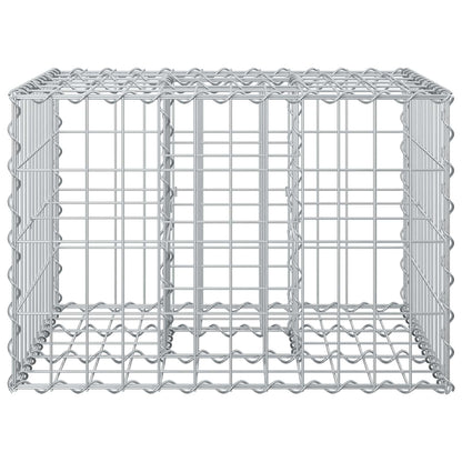 Gabion Verhoogd Bed Zilver 60 x 60 x 40 cm Gegalvaniseerd staal