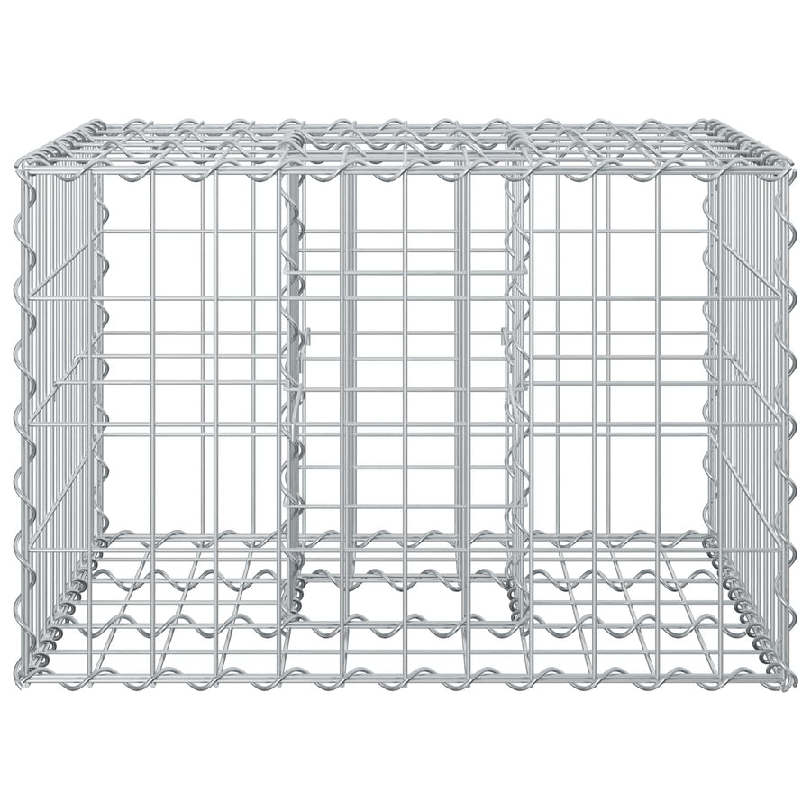 Gabion Verhoogd Bed Zilver 60 x 60 x 40 cm Gegalvaniseerd staal