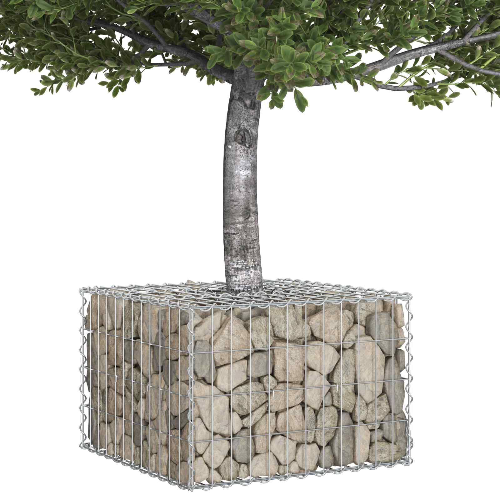 Gabion Verhoogd Bed Zilver 60 x 60 x 40 cm Gegalvaniseerd staal