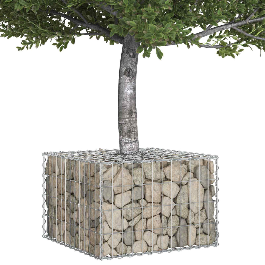 Gabion Verhoogd Bed Zilver 60 x 60 x 40 cm Gegalvaniseerd staal