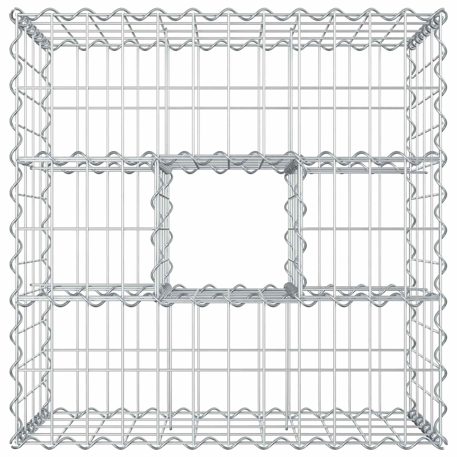 Gabion Verhoogd Bed Zilver 60 x 60 x 40 cm Gegalvaniseerd staal