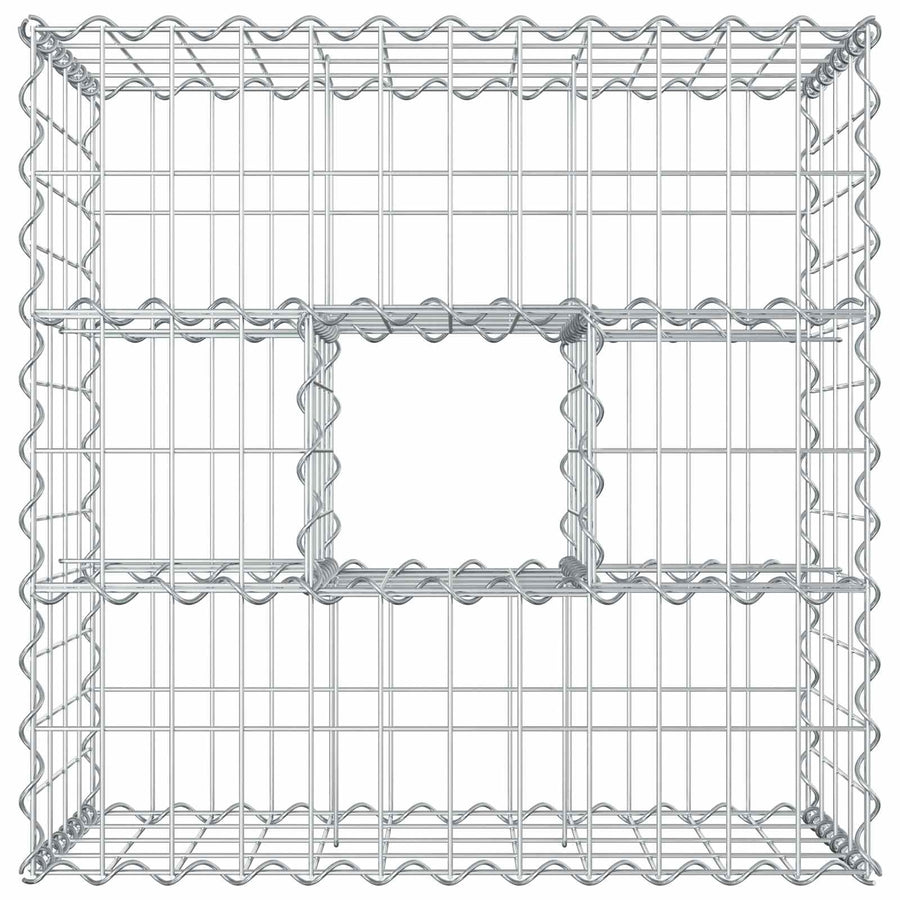 Gabion Verhoogd Bed Zilver 60 x 60 x 40 cm Gegalvaniseerd staal