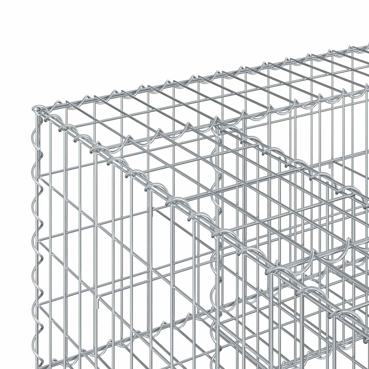 Gabion Verhoogd Bed Zilver 80 x 80 x 40 cm Gegalvaniseerd staal